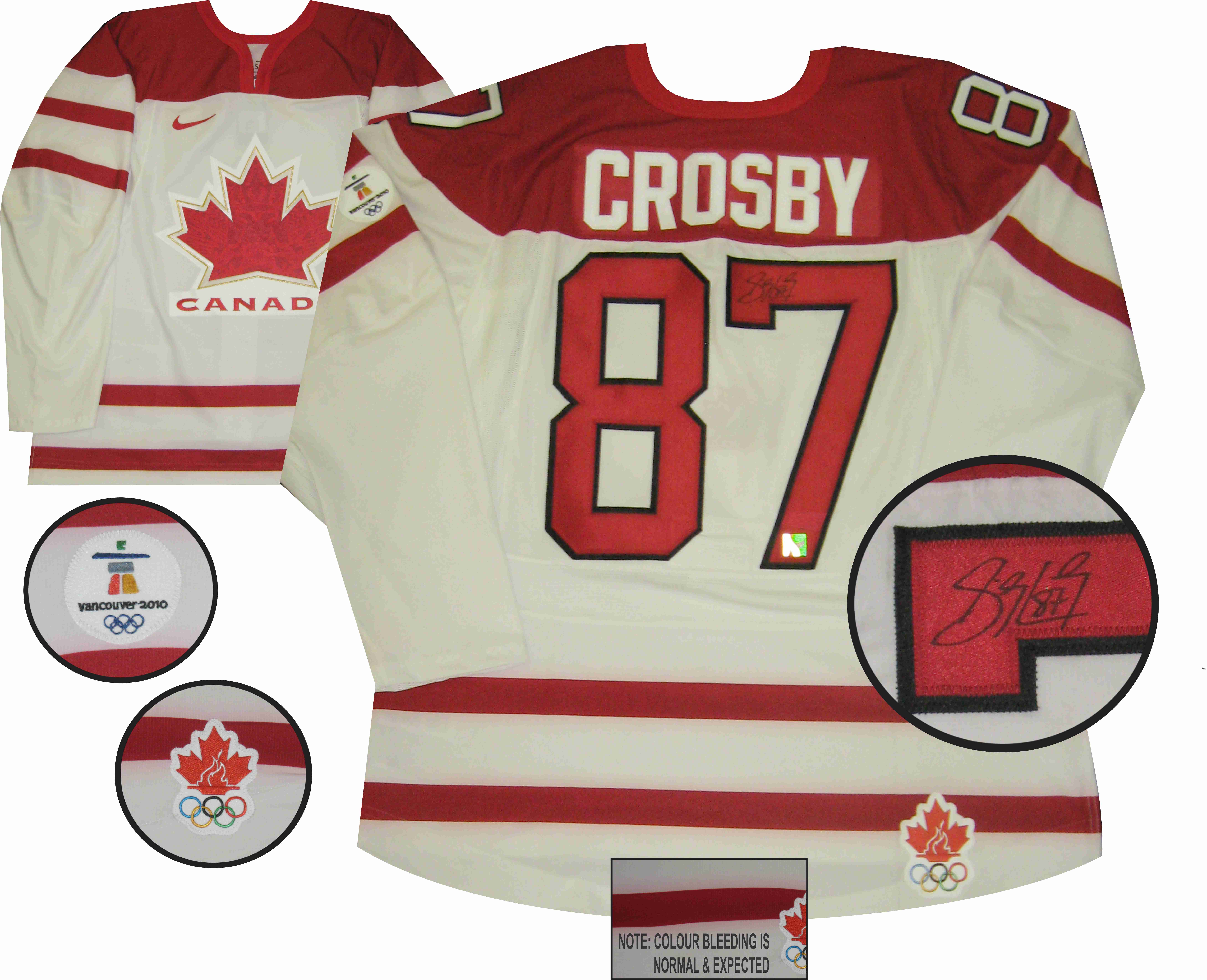 Crosby, Sidney: Signed Canada Game Model 2010 Olympics Jersey - White ...