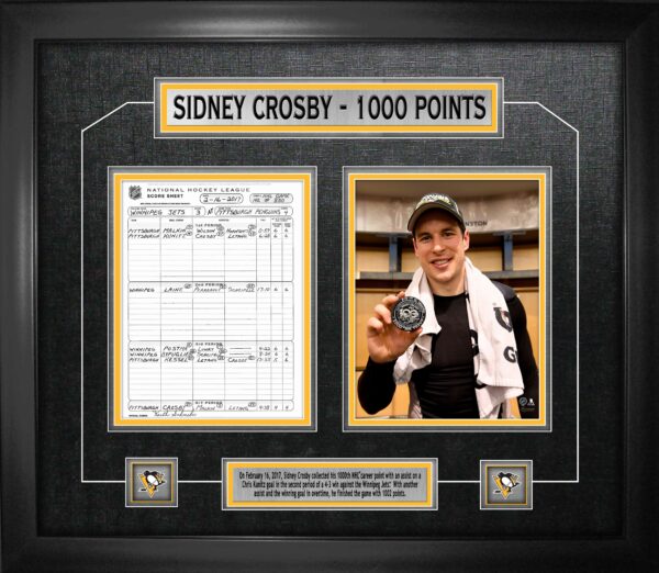 Sidney Crosby 100th Point Framed Collage