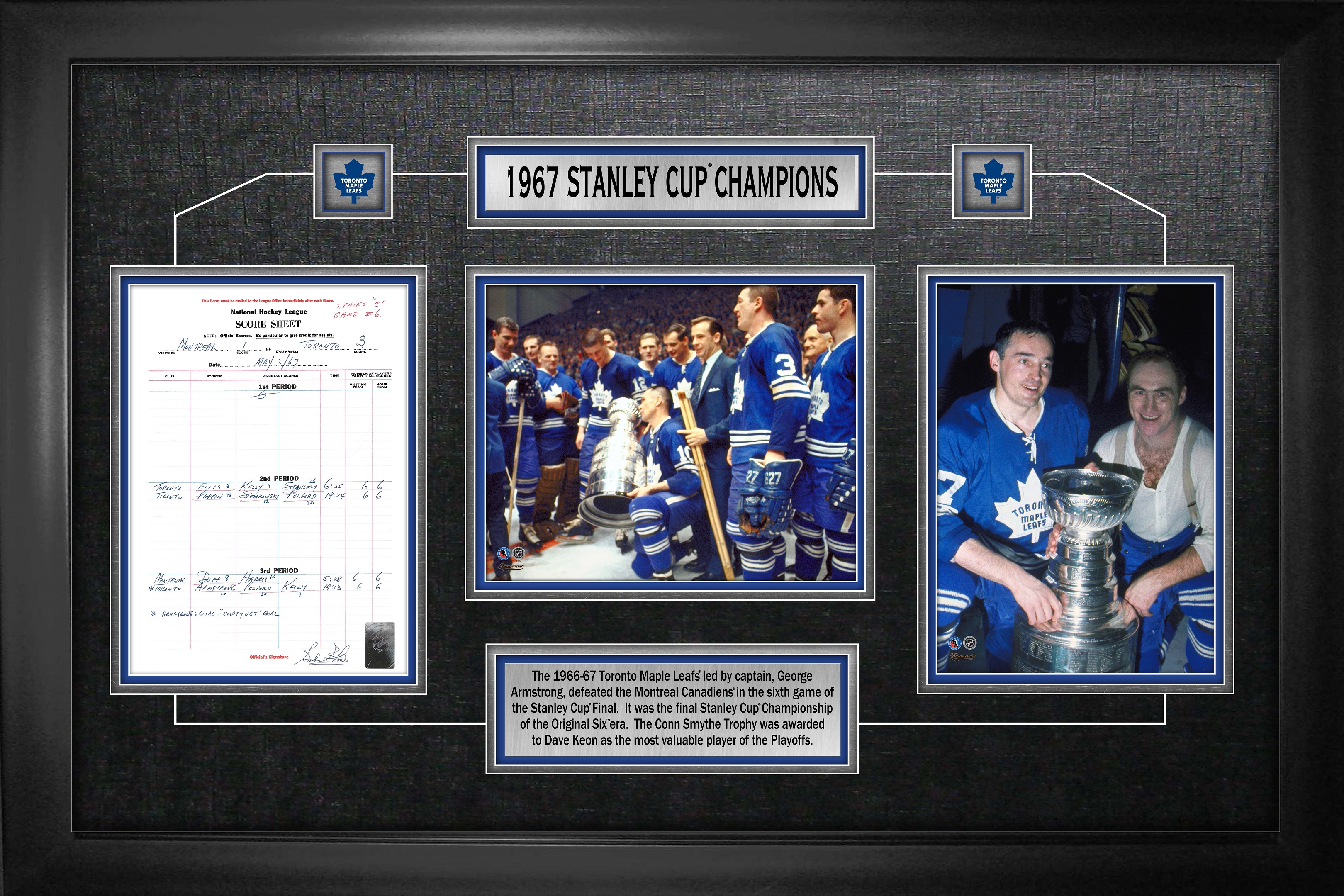 1966-1967 Toronto Maple Leafs Stanley Cup Engraving . H…